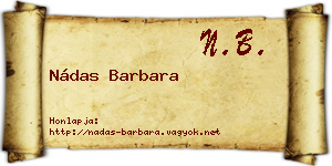 Nádas Barbara névjegykártya